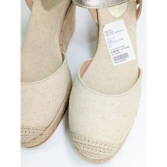 Cole Haan Cloudfeel Women's Espadrille Wedge Heels Linen Size 8 (MSRP $160) - Picture 6 of 9